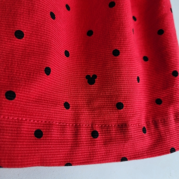 Oh My Disney Minnie Mouse Girls Pleated Skirt Red Black Polka Dot Size S - Picture 2 of 13